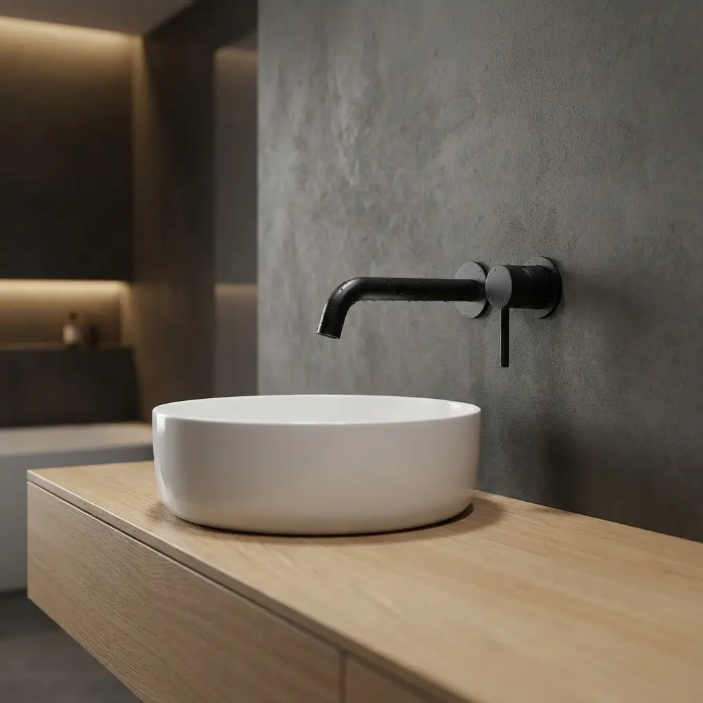 Grifería negra empotrada