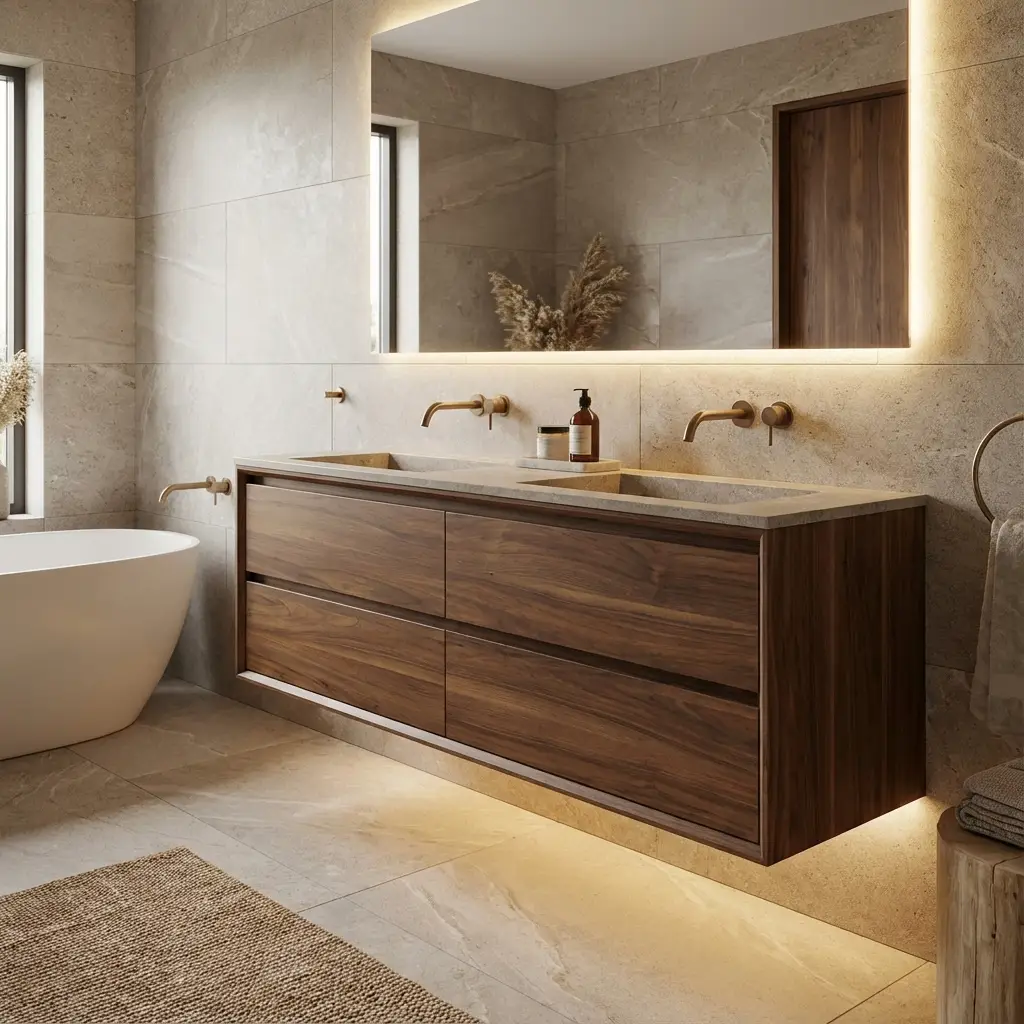 Mueble de baño a medida madera